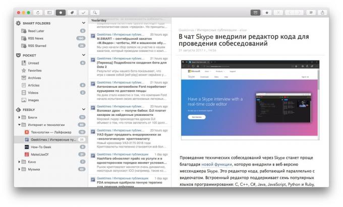RSS-agregatoare: ReadKit