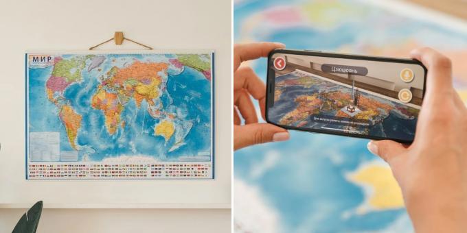 Cadouri pentru un copil pe 1 septembrie: harta de perete a lumii