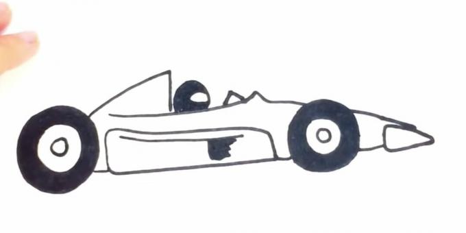 Cum să desenezi o mașină de curse: adaugă model, sticlă și cască 