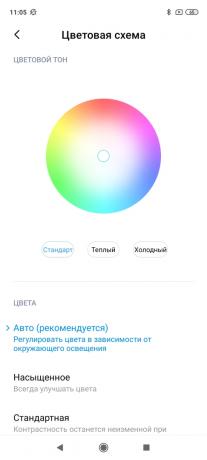 Redmi Note 9 Pro: setări de culoare