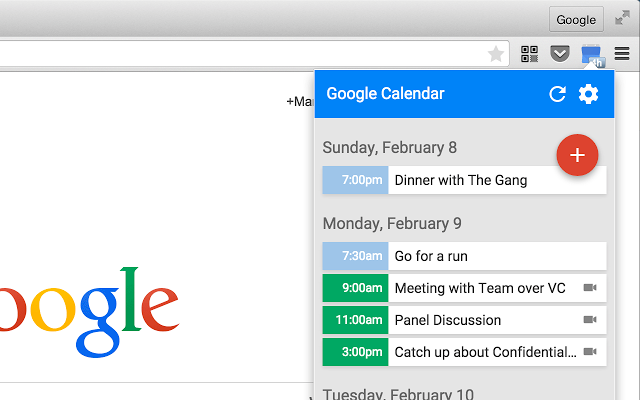 Extinderea Google Calendar (de la Google)