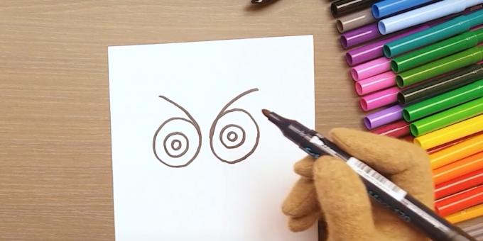 Cum să desenezi o bufniță: atrage ochii