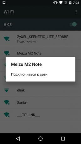 Cum de a distribui internetul de pe telefonul la Android: conectați Nexus 5 la Meizu M2 Notă Wi-Fi