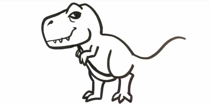 Cum să desenați un tiranosaur: desenați picioarele din spate