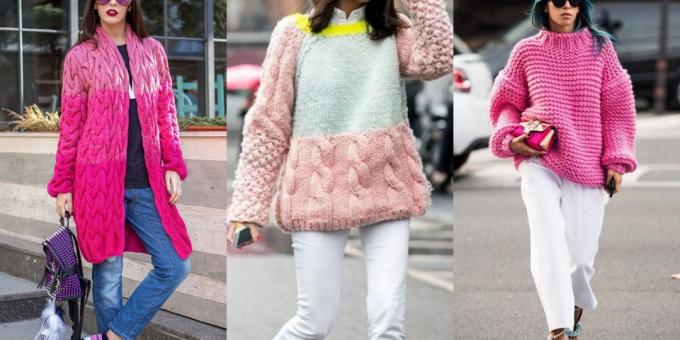 Cardigan modă 2018-2019: pulover pufos luminoase sau cardigan