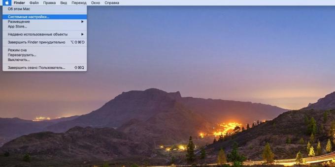 Setări MacOS sistem: Pentru a deschide preferințele de sistem (Apple)