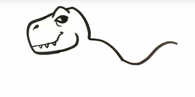 Cum să desenezi un dinozaur: descrie partea din spate și o parte a cozii
