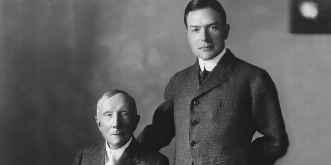 John D. Rockefeller și fiul său Ioan