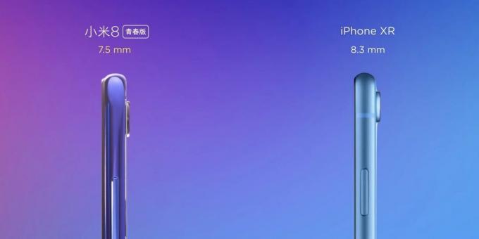 Xiaomi Mi 8 Lite: grosime