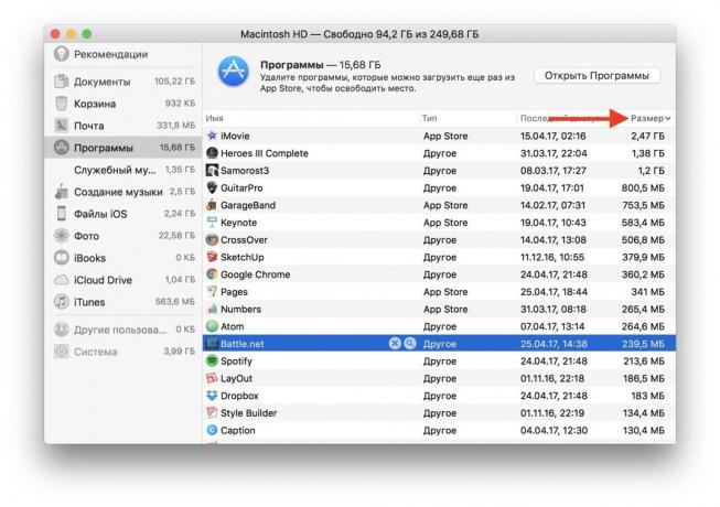 cum să spațiu liber pe un Mac: programul