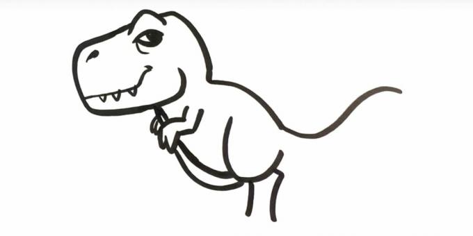 Cum să desenați un tiranosaur: adăugați abdomenul și o parte a labei