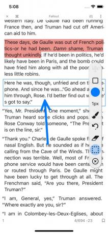 KyBook 3: selectarea textului