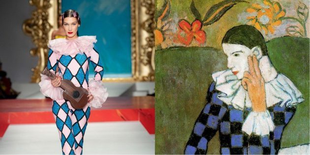 Modelul Moschino și Picasso „Înclinat Harlequin“