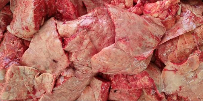 Cum se gătește plămânul de vită: plămân de carne de vită refrigerat