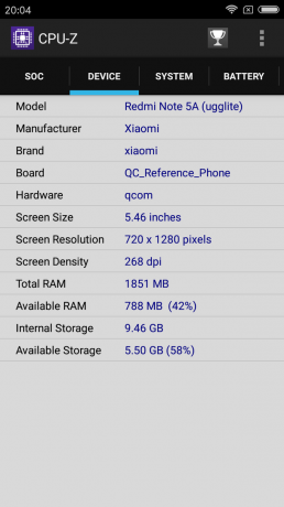 Xiaomi redmi Nota 5a: specificațiile tehnice