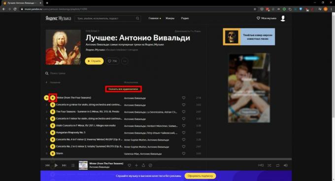 Cum se descarcă o melodie din Yandex. Muzică ": YaMusic.pro