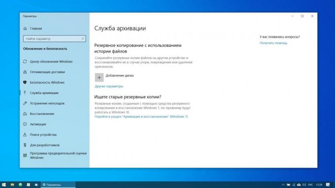 Configurarea pentru Windows 10: Configurarea de rezervă