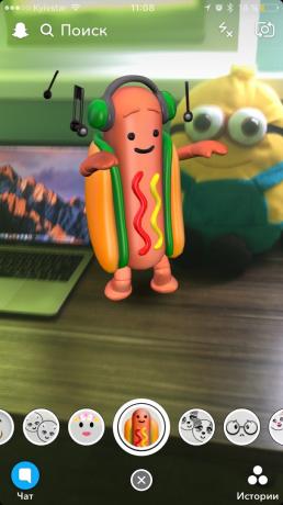 Dancing hot dog în Snapchat
