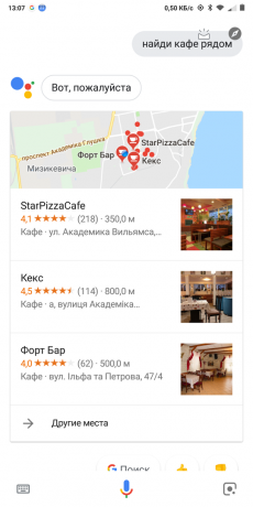 Google Now: Căutare Café