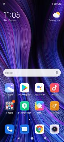 Redmi Note 9 Pro: interfață
