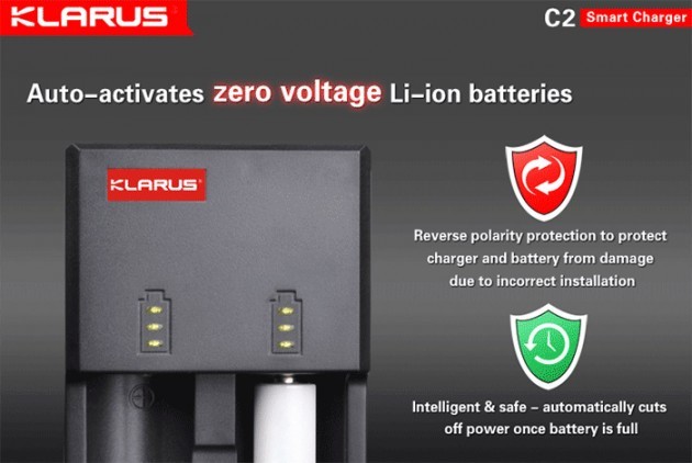 Baterii externe pe baterii penlight: Klarus C2