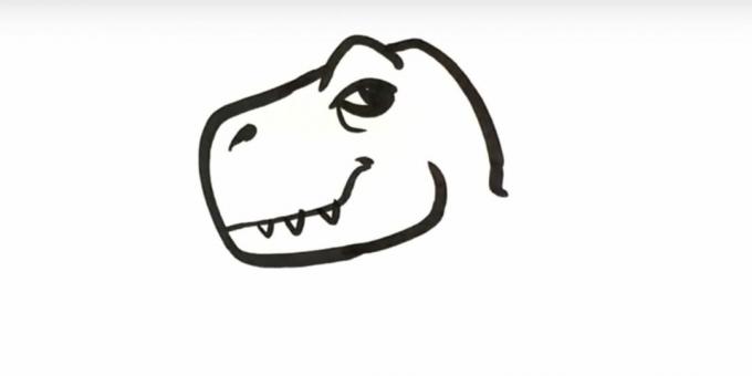 Cum să desenezi un dinozaur: termină capul