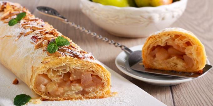 Strudel cu aluat foietaj