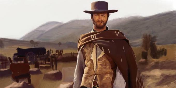 Clint Eastwood în filmul „Bun, rau si urat“