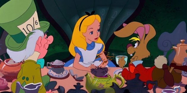 Încă din filmul de animație „Alice în Țara Minunilor“, în 1951