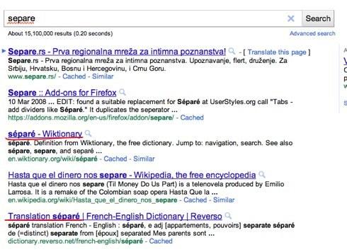 Separat - Căutare Google