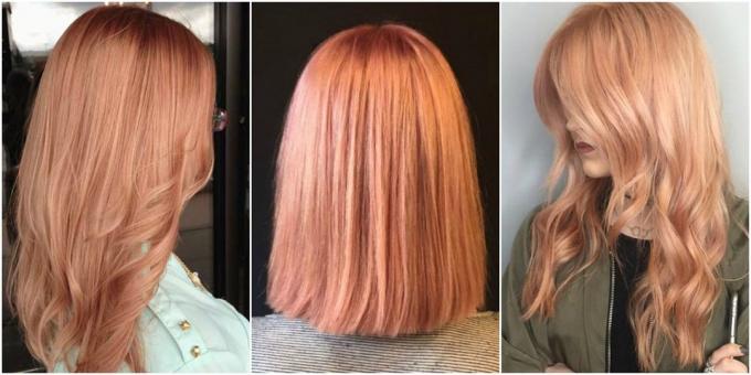 culoarea părului modă: roz și miere blondă