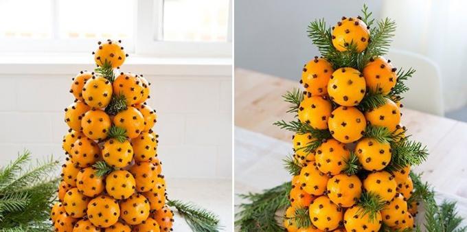 Cum de a decora o masa de Revelion: copac mandarină