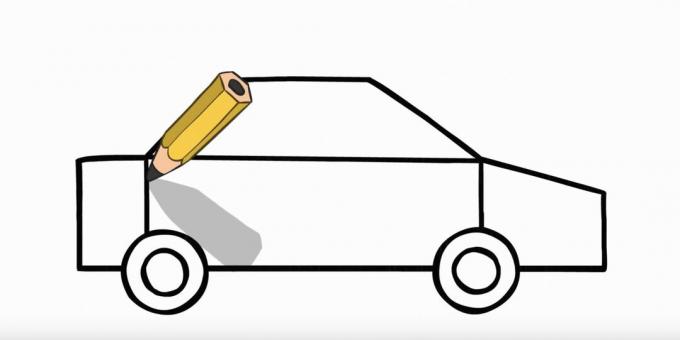 Cum să desenezi o mașină de poliție: trage spatele