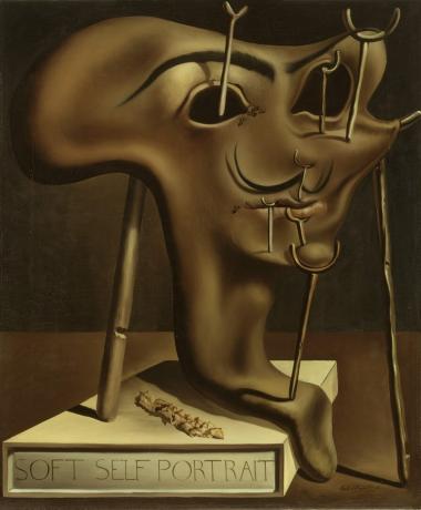 „Autoportret moale cu slănină prăjită”. Salvador Dali