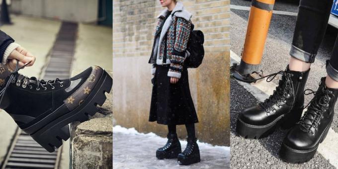 pantofi pentru femei la modă toamna-iarna 2019/2020: cizme cu platformă înaltă