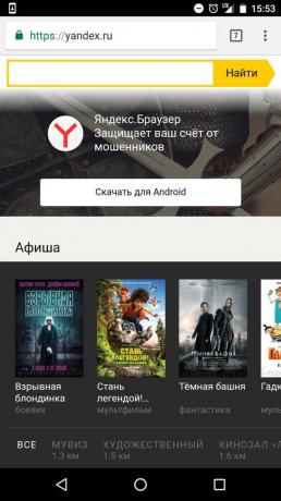 „Yandex“: toate sesiunile de cinematografe 