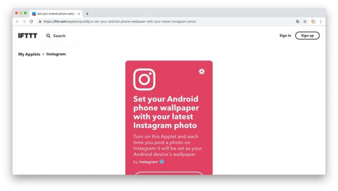 Acțiunea de automatizare cu IFTTT retete: descarca imagini de fundal de la Instagram