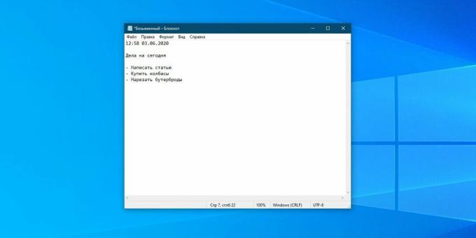 Notepad Windows: formatul TXT este universal