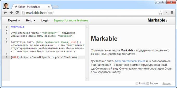editor de text online înțelege Markdown marcată limbaj de marcare