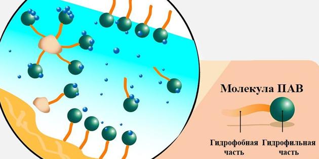 apă micelară: molecula surfactant