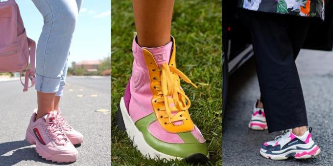 Pantofi pentru femei: retrokrossovki Bright