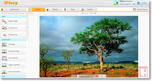 Editorul on-line iPiccy înlocui orice instrument perfect pentru desktop