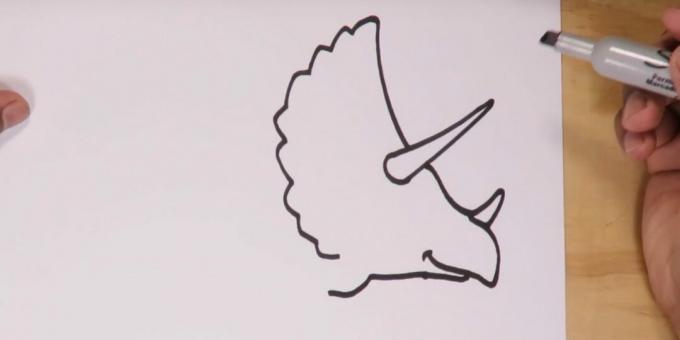 Cum să desenezi un Triceratops: desenează o gură