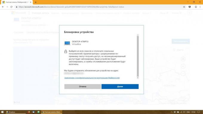 blocare Remote PC cu Windows 10: Faceți clic pe butonul "Next"
