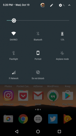 Android 7.1 opțiuni rapide La set