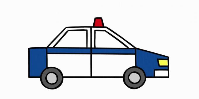 Cum să desenezi o mașină de poliție