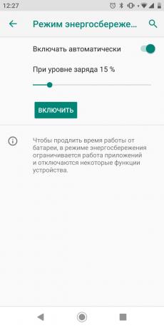 Cum de a salva de viață a bateriei pe Android: utilizați „Modul de economisire a energiei“