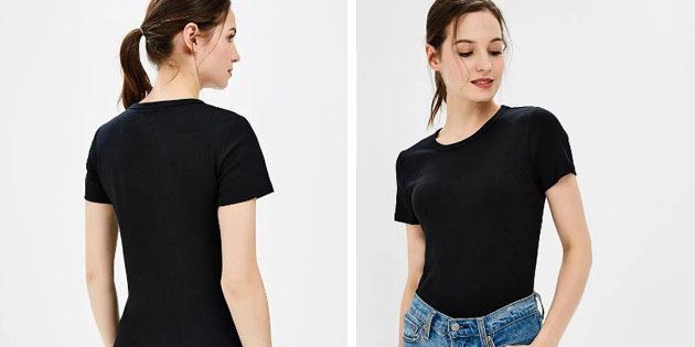 femei de bază T-shirt de la magazinele europene: de bază tricou cu gât rotund