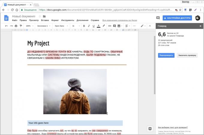 Documente Google add-on: Glavred