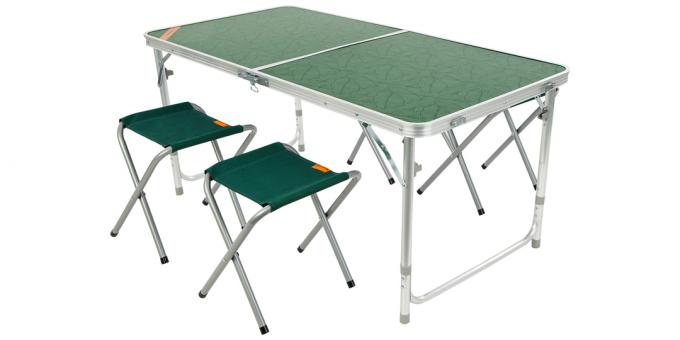 Set: masă pliabilă și scaune pliante